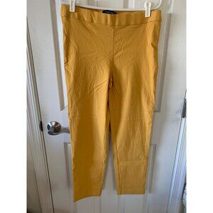 Ellen Tracy Mustard Yellow Womens Stretch Pull-On Ankle Pants Size Large